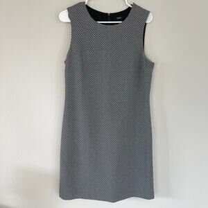 Theory Black White Cortney Sleeveless Sheath Dress (Size 12)